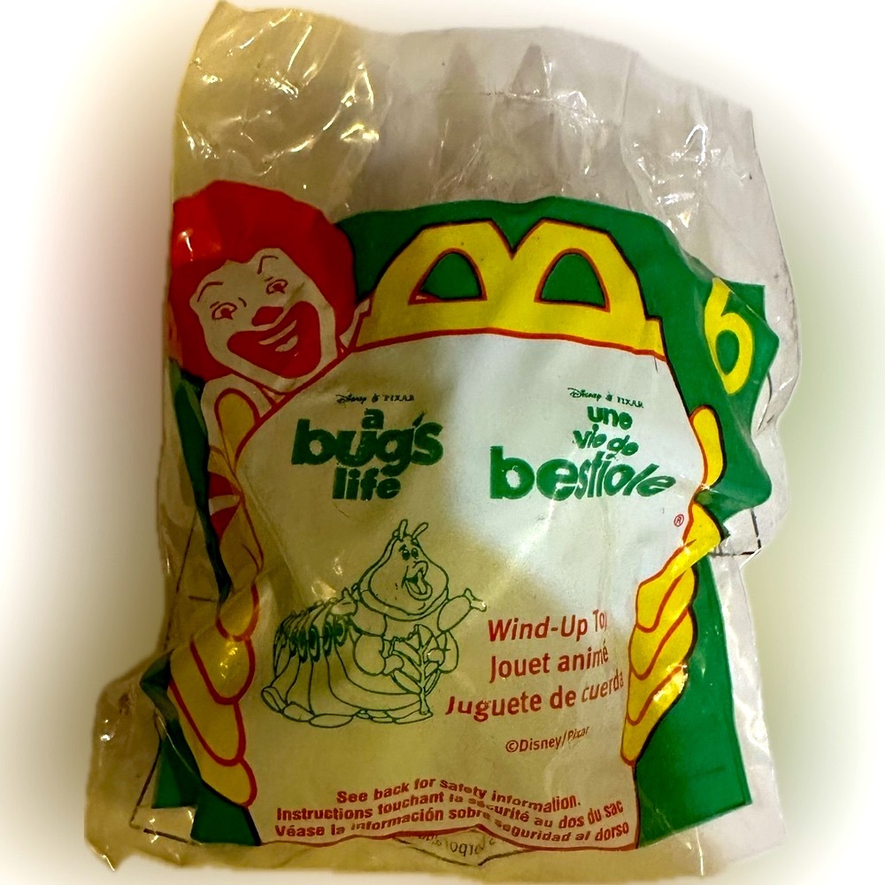 VTG 1998 DISNEY PIXAR BUGS LIFE CATERPILLAR MCDONALDS WIND UP HAPPY MEAL SEALED